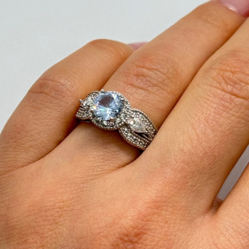 925 Sterling Silver CZ Ring Size 6.5