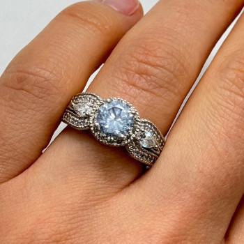 925 Sterling Silver CZ Ring Size 6.5