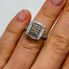 10K White Gold Diamond & Tourmaline Ring Size 4.5