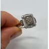 10K WHITE GOLD  DIAMOND & TOURMALINE RING SIZE 4.5