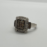 10K White Gold Diamond & Tourmaline Ring Size 4.5