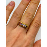 925 Sterling Silver Gold Plated Spinel Ring Size 8