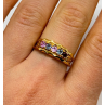 925 Sterling Silver Gold Plated Spinel Ring Size 8