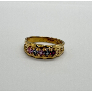 925 Sterling Silver Gold Plated Spinel Ring Size 8