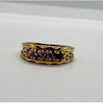 925 Sterling Silver Gold Plated Spinel Ring Size 8