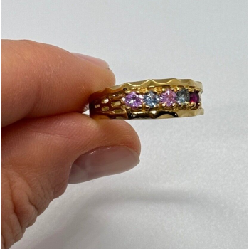 925 Sterling Silver Gold Plated Spinel Ring Size 8