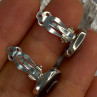 925 Sterling Silver Black & Brown Onyx Clip Earrings Length 0.60 Inch