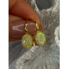 925 Sterling Silver Gold Plated Opal Earrings Length 0.70 inch