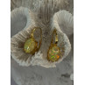 925 Sterling Silver Gold Plated Opal Earrings Length 0.70 inch