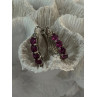 925 Sterling Silver Almandine Earrings Length 0.90 inch