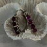 925 Sterling Silver Almandine Earrings Length 0.90 Inch