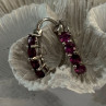 925 Sterling Silver Almandine Earrings Length 0.90 Inch