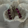 925 Sterling Silver Almandine Earrings Length 0.90 Inch