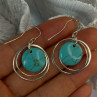 925 Sterling Silver Turquoise Earrings Length 1.60 Inch