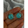 925 Sterling Silver Turquoise Earrings Length 1.60 inch