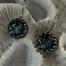 925 Sterling Silver Blue Tourmaline Earrings Length 1 Inch