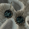 925 Sterling Silver Blue Tourmaline Earrings Length 1 Inch