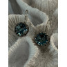 925 Sterling Silver Blue Tourmaline Earrings Length 1 inch