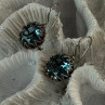 925 Sterling Silver Blue Tourmaline Earrings Length 1 Inch