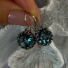 925 Sterling Silver Blue Tourmaline Earrings Length 1 Inch
