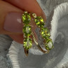 925 Sterling Silver Gold Plated Peridot Earrings Length 1.10 Inch
