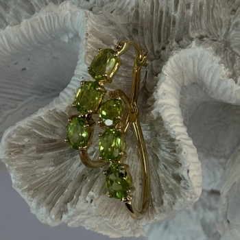 925 Sterling Silver Gold Plated Peridot Earrings Length 1.10 Inch