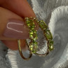 925 Sterling Silver Gold Plated Peridot Earrings Length 1.10 Inch
