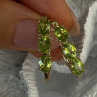 925 Sterling Silver Gold Plated Peridot Earrings Length 1.10 Inch