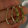 925 Sterling Silver Gold Plated Peridot Earrings Length 1.10 Inch