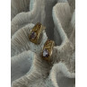 925 Sterling Silver Gold Plated Part Amethyst Earrings Length 0.70 inch