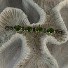 925 Sterling Silver Peridot & Marcasite Brooch Length 2.15 Inch