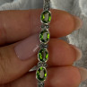 925 Sterling Silver Peridot & Marcasite Brooch Length 2.15 Inch