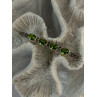 925 Sterling Silver Peridot & Marcasite Brooch Length 2.15 inch