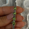 925 Sterling Silver Peridot & Marcasite Brooch Length 2.15 Inch