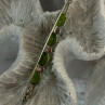 925 Sterling Silver Peridot & Marcasite Brooch Length 2.15 Inch