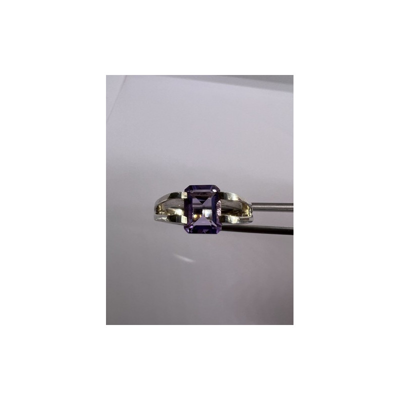925 Sterling Silver Amethyst Cna Ring Size 7