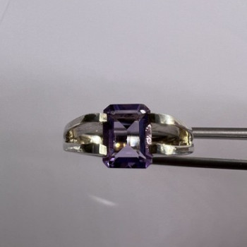 925 Sterling Silver Amethyst Cna Ring Size 7
