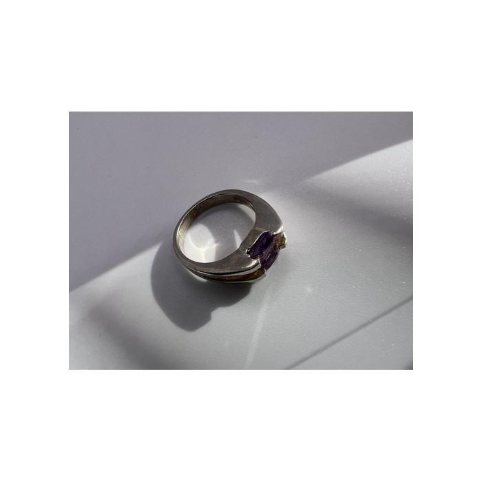 925 Sterling Silver Amethyst Cna Ring Size 7