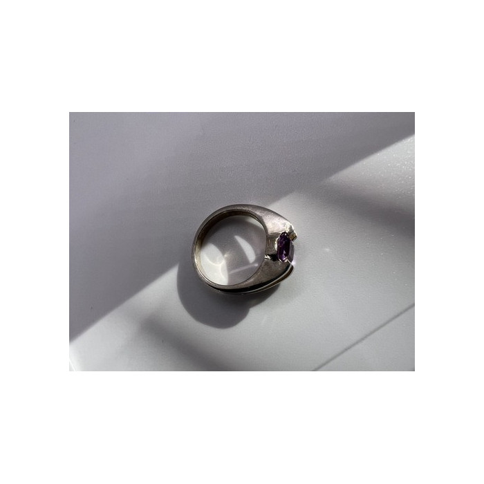 925 Sterling Silver Amethyst Cna Ring Size 7