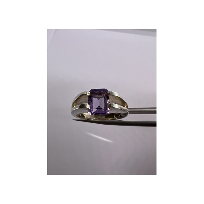 925 Sterling Silver Amethyst Cna Ring Size 7