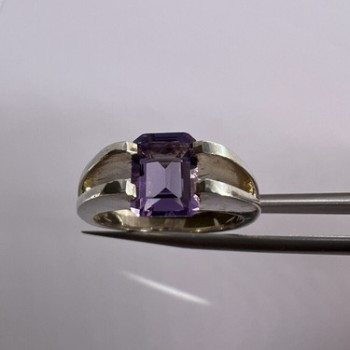 925 Sterling Silver Amethyst Cna Ring Size 7