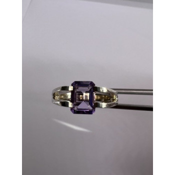 925 Sterling Silver Amethyst Cna Ring Size 7