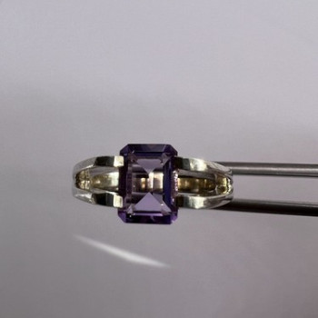 925 Sterling Silver Amethyst Cna Ring Size 7