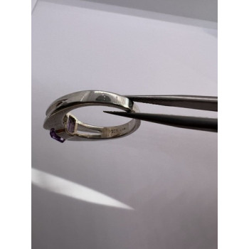 925 Sterling Silver Amethyst Cna Ring Size 7