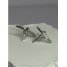925 Sterling Silver Swallow Stud Earrings CZ Length 0.55 Inch