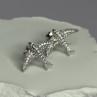 925 Sterling Silver Swallow Stud Earrings CZ Length 0.55 Inch
