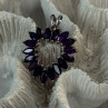 925 Sterling Silver Amethyst Heart Pendant Length 1.15 Inch