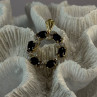 925 Sterling Silver Gold Plated Sapphire Pendant Length 1.15 Inch
