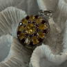 925 Sterling Silver Citrine Garnet Diamond Pendant Length 1.50 Inch