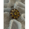 925 Sterling Silver Citrine Garnet Diamond Pendant Length 1.50 inch